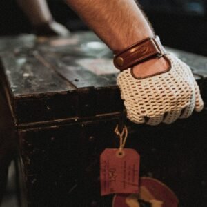 Leather Riding Gloves Woven